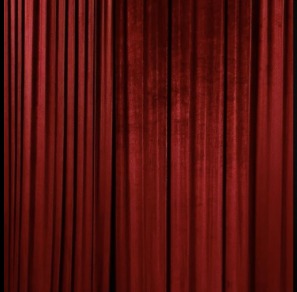 Deep red theater curtain drape